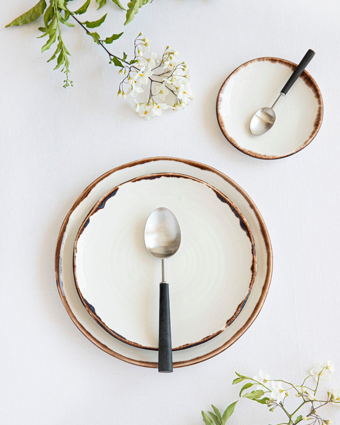 Natural Brown "Organic" 12-teiliges Geschirrset