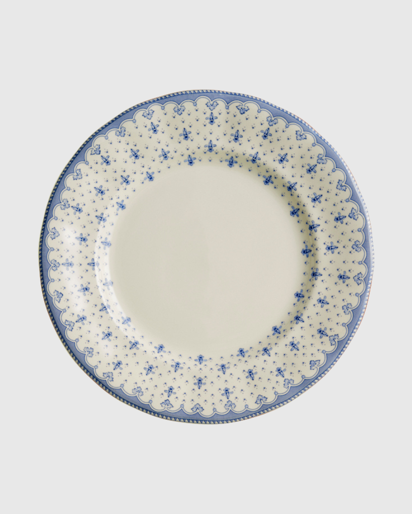 Plato llano Flor de Lis Azul 6 unidades