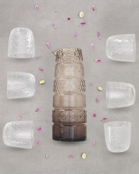 Set 6 Gläser + Krug Textures Smoke Grey