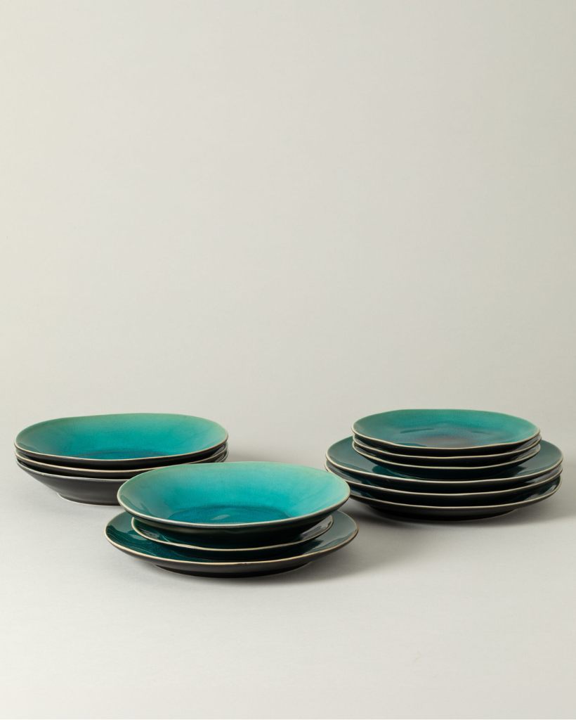 Riviera Blue 12-teiliges Geschirrset