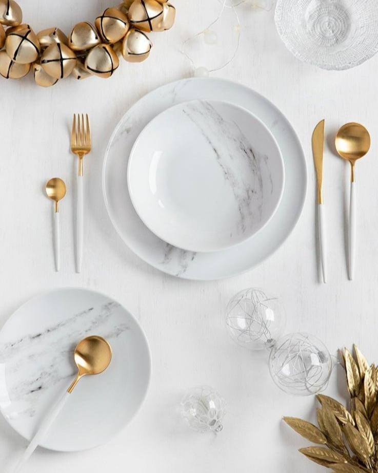 Plato llano Marble