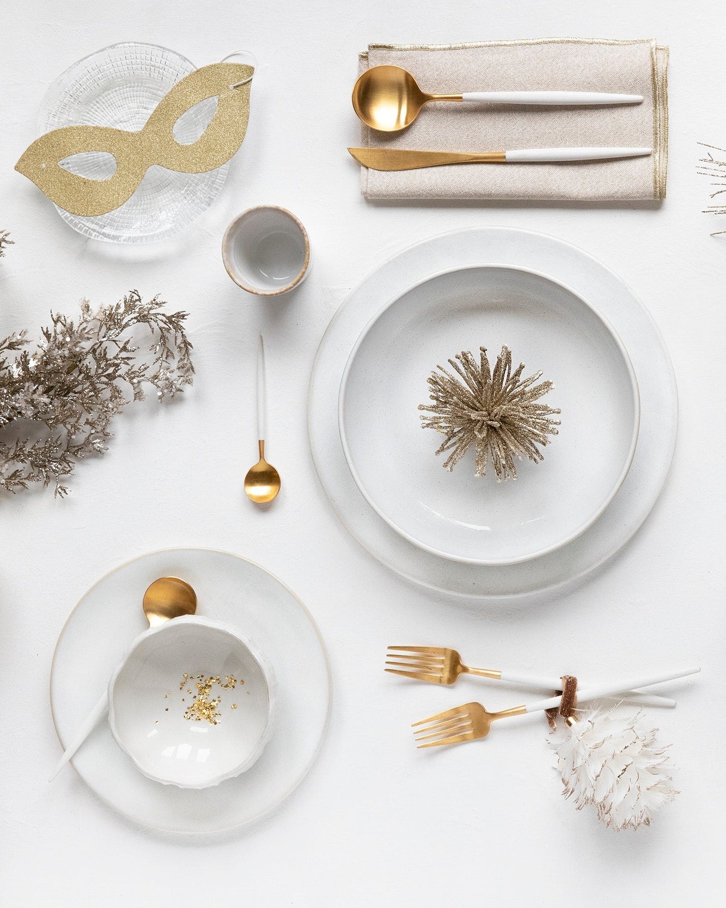 24-teiliges Besteck Cutipol Goa Weiss Gold