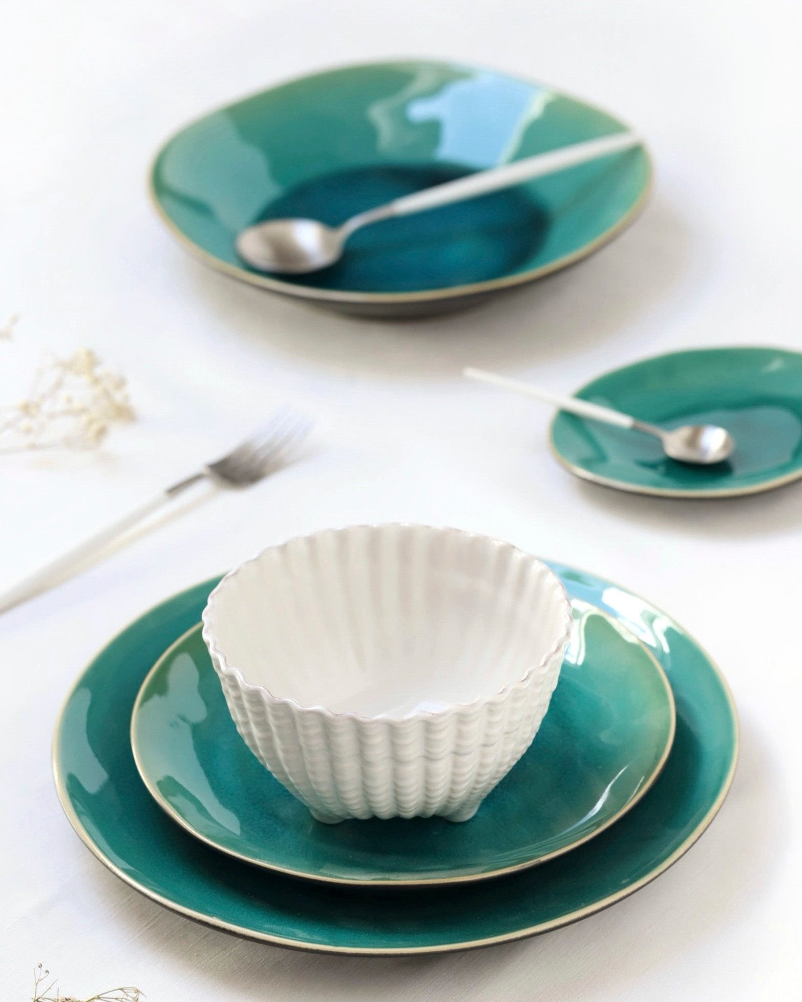 Riviera Blue 12-teiliges Geschirrset