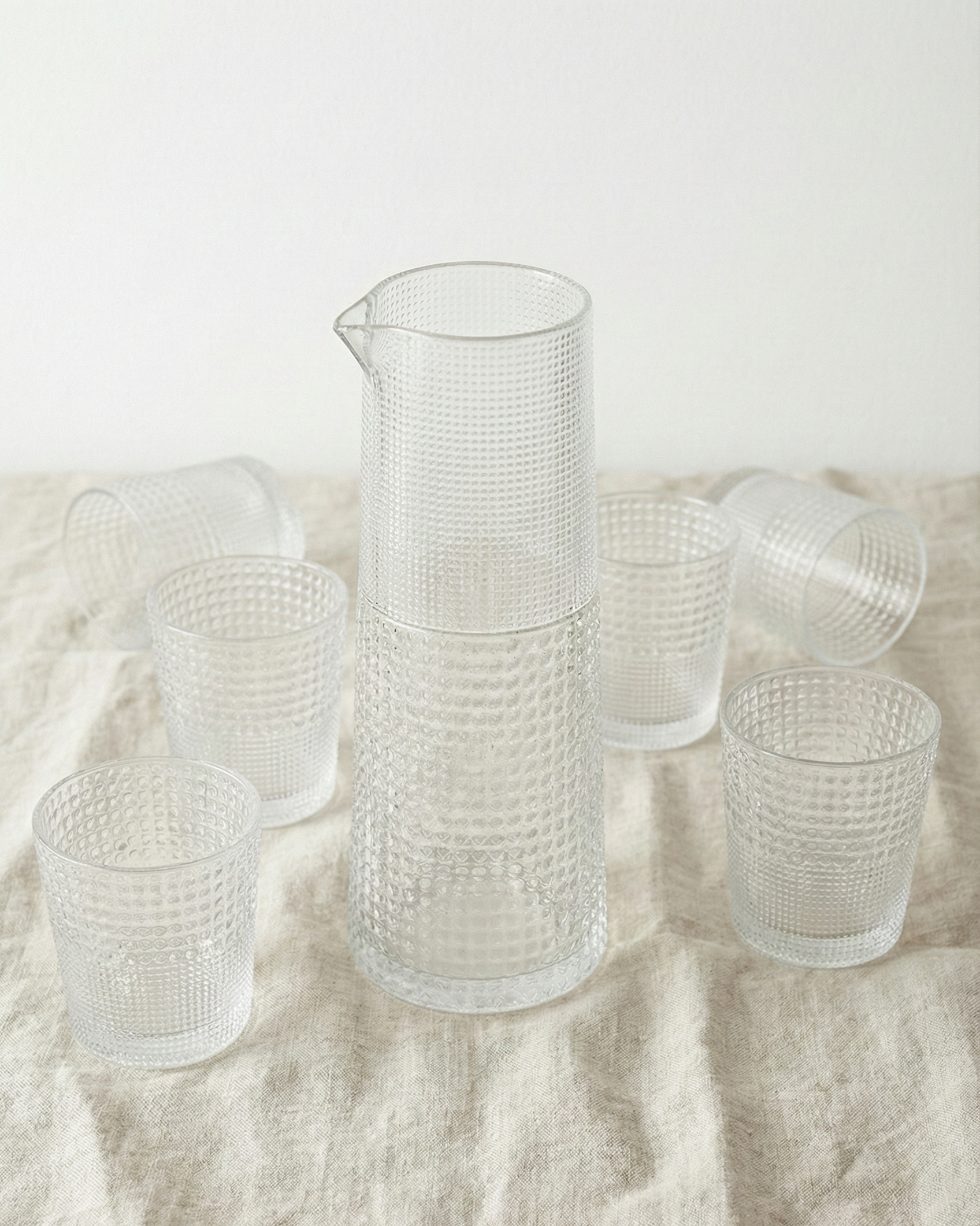 Set 6 glasses + jug Pikes Clear