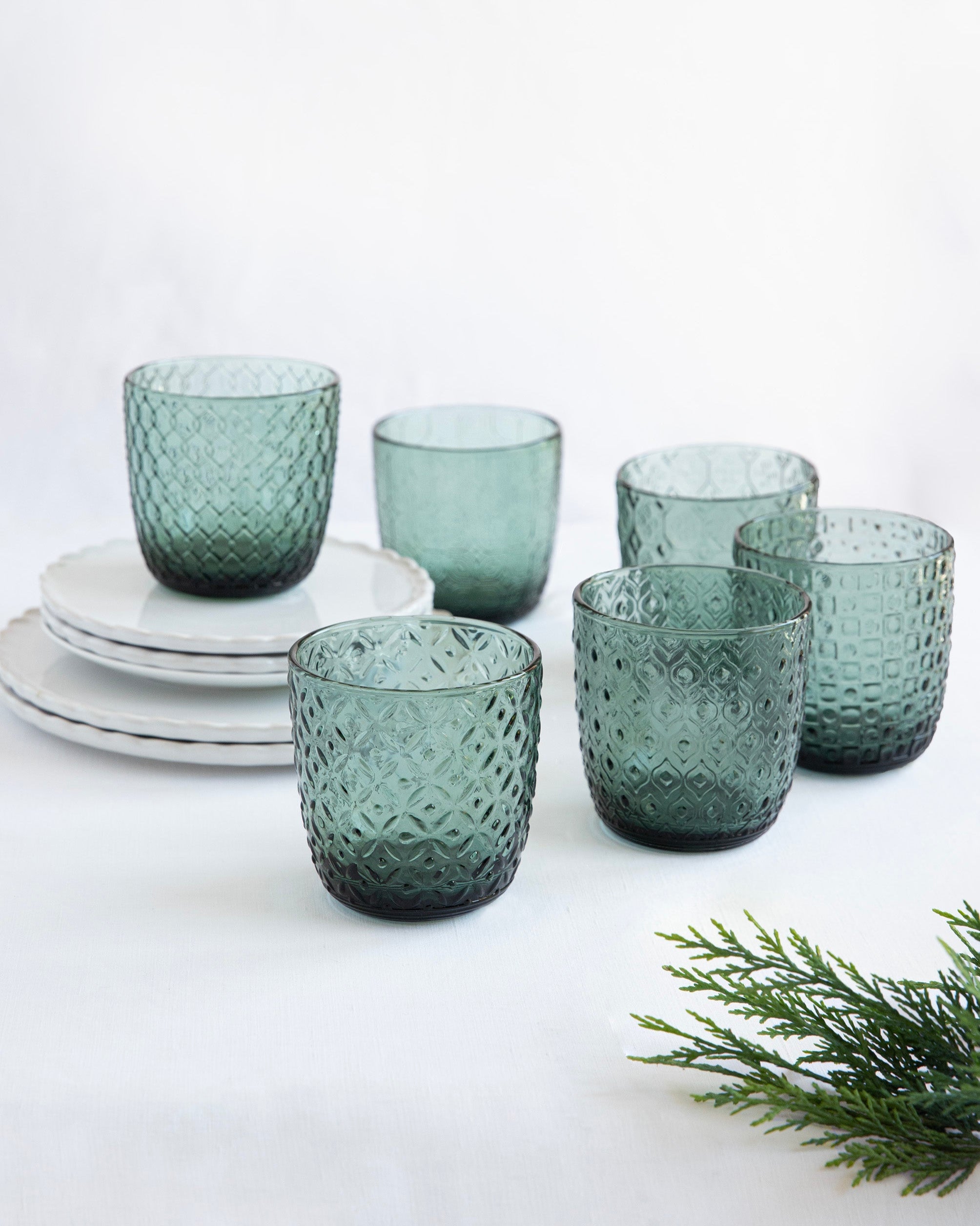 Textures Olive green - Set of 6