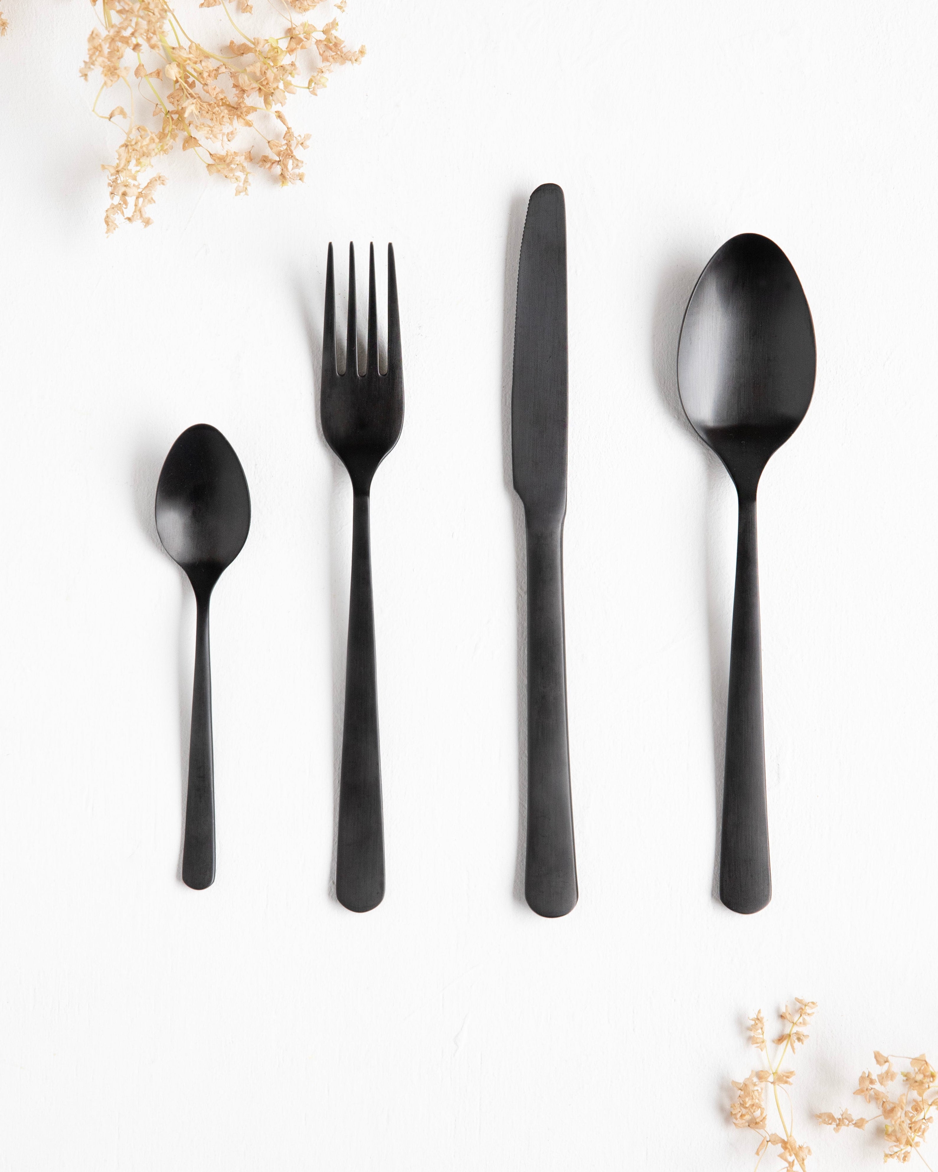 Tribeca Black Matte Besteck – 4 Stück