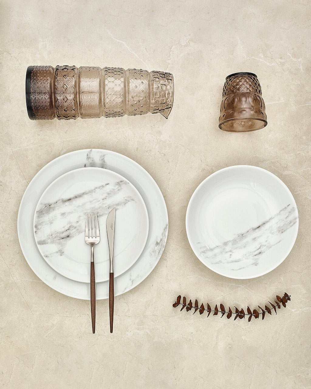 Plato llano Marble