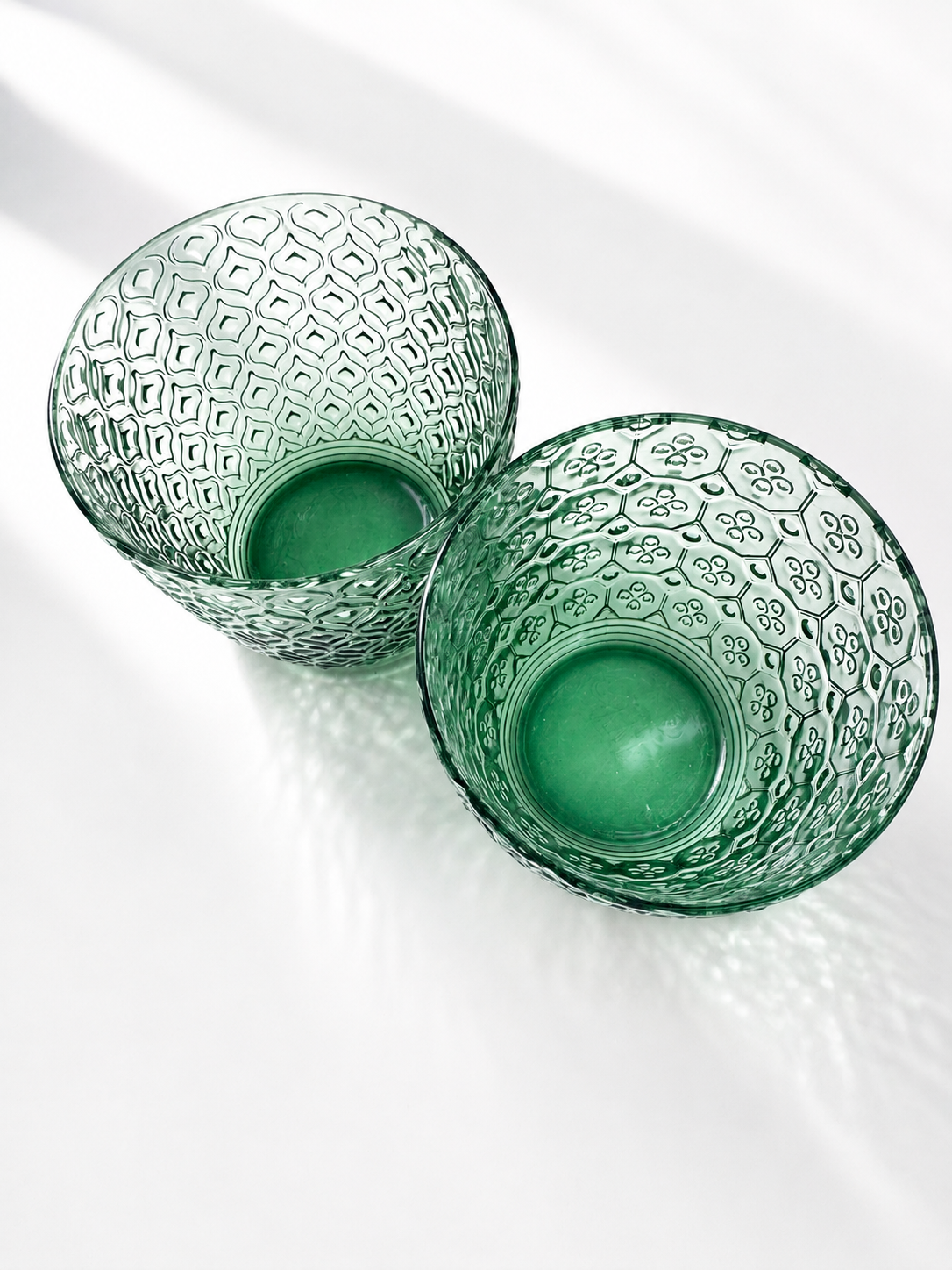 Textures Optical Olive Green Gläser 6er-Set