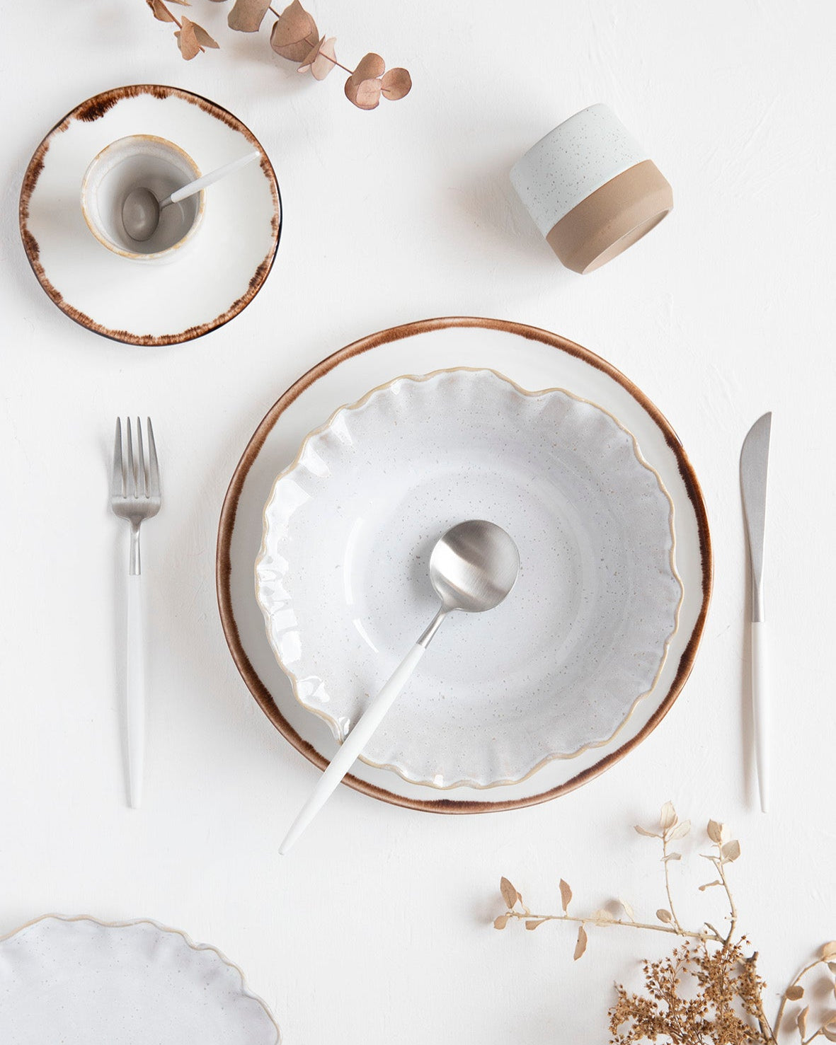 24-teiliges Besteck Cutipol Goa Weiss