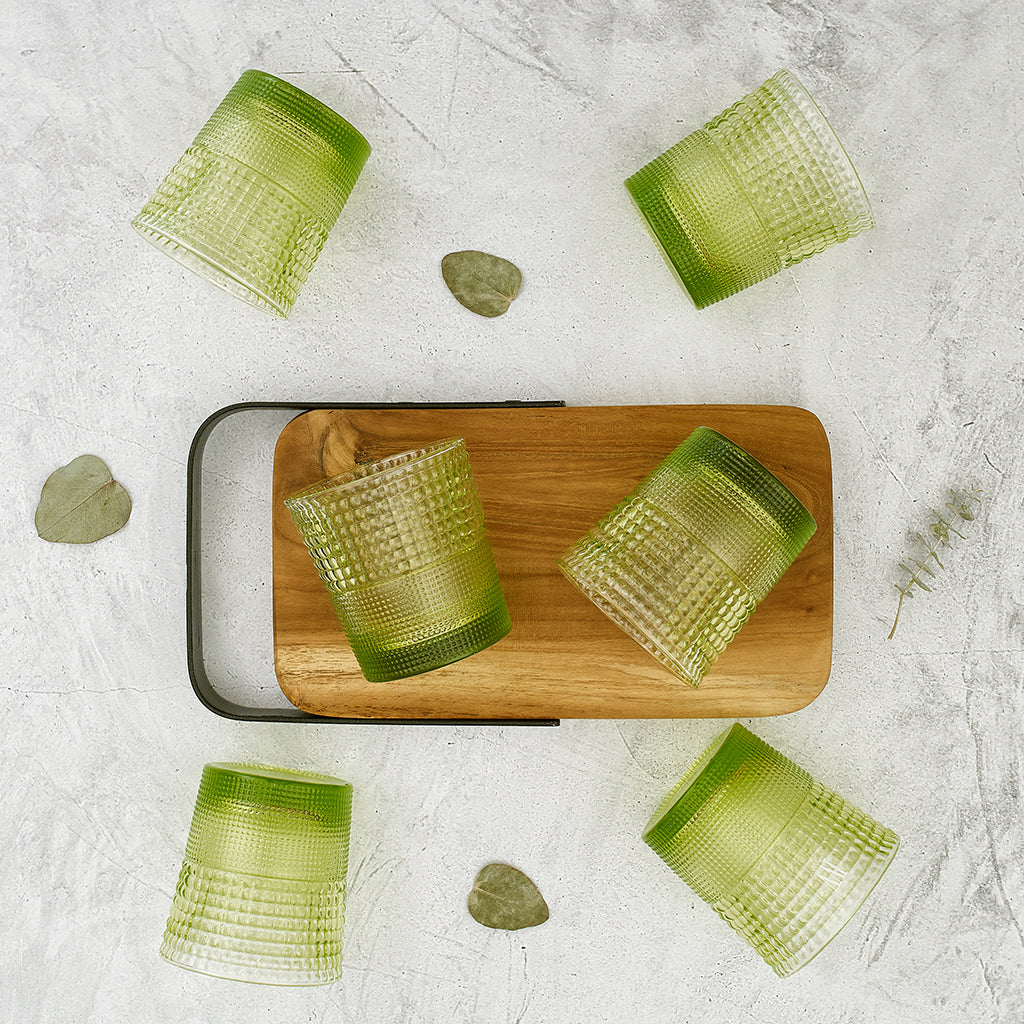 Set mit 6 Pikes Acid Green Gläsern