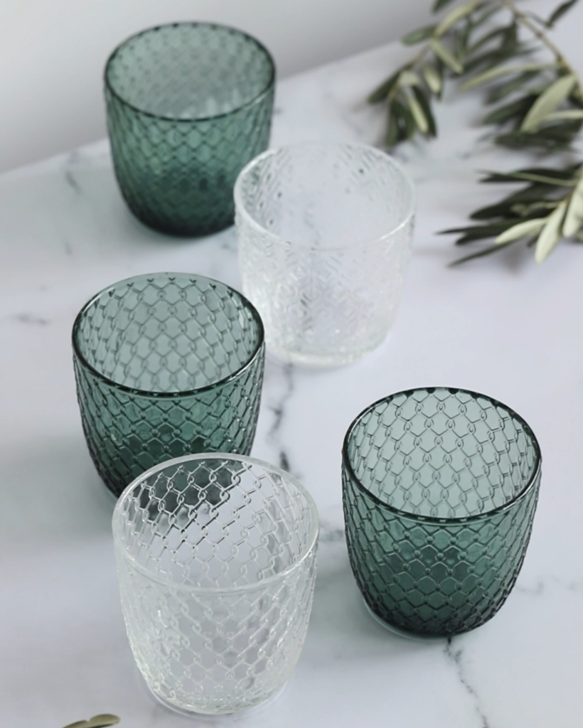 Set mit 6 Textures-Gläsern