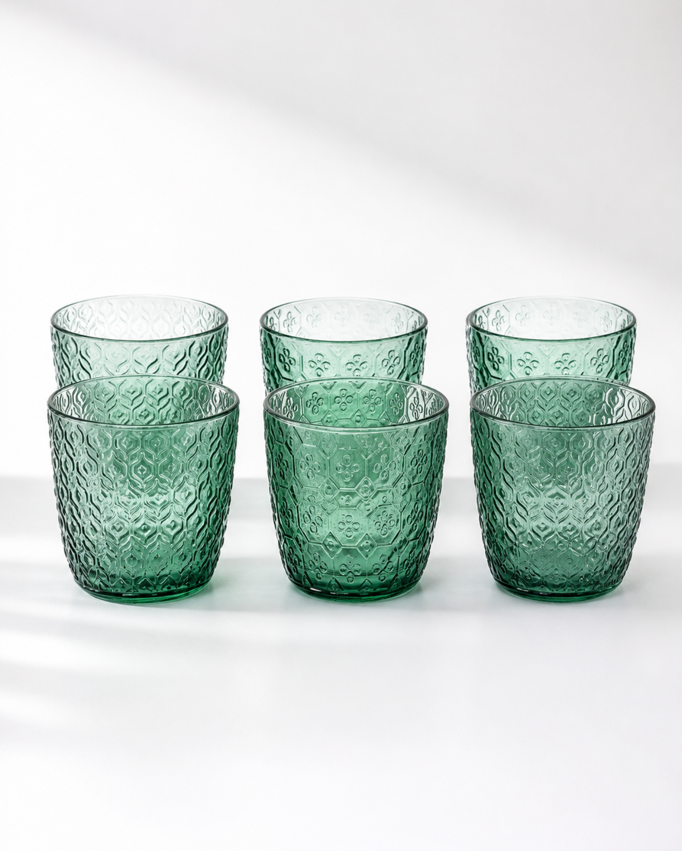 Textures Optical Olive Green Gläser 6er-Set