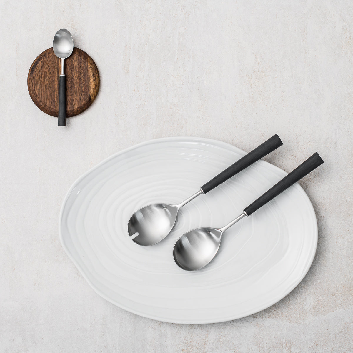 Salad Serving Set Cutipol Ebony 